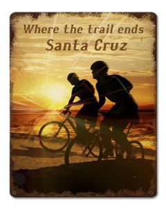 Bike Santa Cruz Vintage Sign, Travel, Metal Sign, Wall Art, 12 X 15 Inches