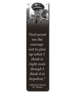 Nimitz Courage Quote Vintage Sign, Patriotic, Metal Sign, Wall Art, 5 X 20 Inches
