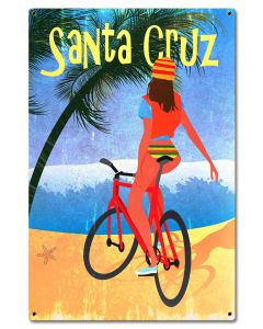 Santa Cruz Biker Vintage Sign, Travel, Metal Sign, Wall Art, 16 X 24 Inches