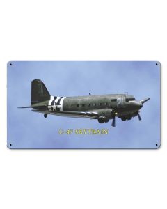C-47 Skytrain Vintage Sign, Aviation, Metal Sign, Wall Art, 14 X 8 Inches
