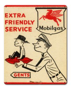 Mobilgas Extra Friendly Vintage Sign, Oil & Petro, Metal Sign, Wall Art, 12 X 15 Inches