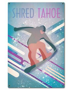 Shred Tahoe Light Vintage Sign, Travel, Metal Sign, Wall Art, 16 X 24 Inches