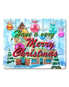 Have A Merry Christmas Vintage Sign, Seasonal, Metal Sign, Wall Art, 15 X 12 Inches