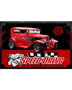 SPEED DAWG HOT ROD, Military, Metal Sign, Wall Art, 18 X 12 Inches