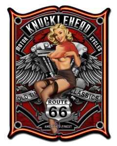 Knucklehead Vintage Sign, Other, Metal Sign, Wall Art, 18 X 24 Inches