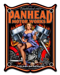 Panhead Vintage Sign, Other, Metal Sign, Wall Art, 14 X 19 Inches