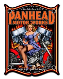 Panhead Vintage Sign, Other, Metal Sign, Wall Art, 18 X 24 Inches