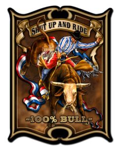 Bull Vintage Sign, Other, Metal Sign, Wall Art, 18 X 24 Inches