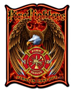 Firfighters Vintage Sign, Other, Metal Sign, Wall Art, 18 X 24 Inches