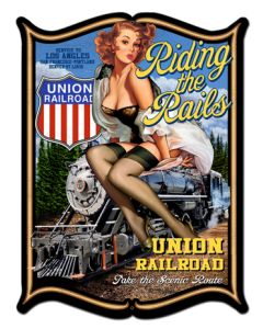 Riding The Rails Vintage Sign, Other, Metal Sign, Wall Art, 24 X 33 Inches