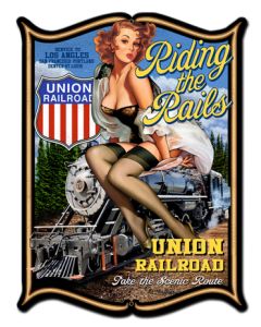 Riding The Rails Vintage Sign, Other, Metal Sign, Wall Art, 18 X 24 Inches
