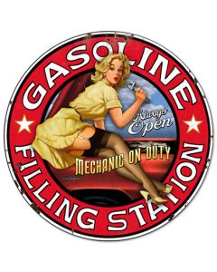 Filling Station Vintage Sign, Other, Metal Sign, Wall Art, 14 X 14 Inches