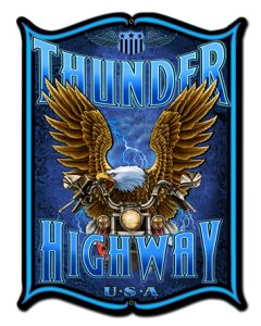 Thunder Hwy Vintage Sign, Other, Metal Sign, Wall Art, 18 X 24 Inches