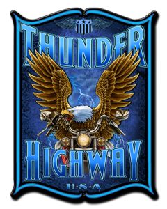 Thunder Hwy Vintage Sign, Other, Metal Sign, Wall Art, 14 X 19 Inches