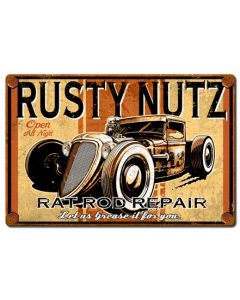 Rusty Nutz Vintage Sign, Other, Metal Sign, Wall Art, 24 X 16 Inches