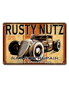 Rusty Nutz Vintage Sign, Other, Metal Sign, Wall Art, 18 X 12 Inches