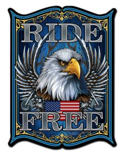 Ride Free Vintage Sign, Other, Metal Sign, Wall Art, 18 X 24 Inches