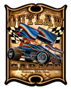 Outlaw Sprint Vintage Sign, Other, Metal Sign, Wall Art, 24 X 33 Inches