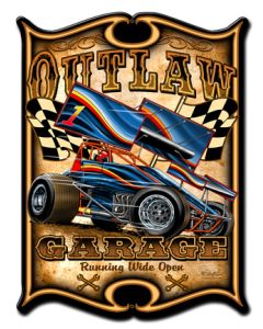 Outlaw Sprint Vintage Sign, Other, Metal Sign, Wall Art, 14 X 19 Inches