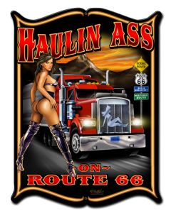 Haulin Ass Vintage Sign, Other, Metal Sign, Wall Art, 14 X 19 Inches