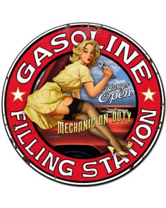 Filling Station Vintage Sign, Other, Metal Sign, Wall Art, 30 X 30 Inches