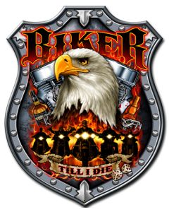 Biker Till I Die Vintage Sign, Other, Metal Sign, Wall Art, 14 X 18 Inches