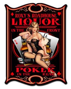 Roxy's Roadhouse Vintage Sign, Other, Metal Sign, Wall Art, 18 X 24 Inches