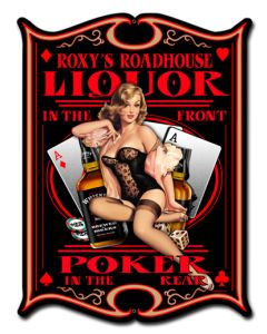 Roxy's Roadhouse Vintage Sign, Other, Metal Sign, Wall Art, 14 X 19 Inches