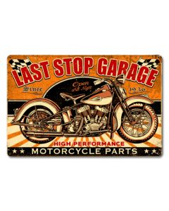 Last Stop Garage Vintage Sign, Other, Metal Sign, Wall Art, 18 X 12 Inches