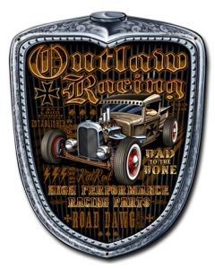 Outlaw Racing Grill Vintage Sign, Other, Metal Sign, Wall Art, 11 X 14 Inches