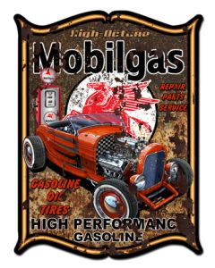 Mobilegas Vintage Sign, Oil & Petro, Metal Sign, Wall Art, 24 X 33 Inches