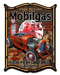 Mobilegas Vintage Sign, Oil & Petro, Metal Sign, Wall Art, 18 X 24 Inches
