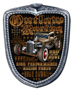 Outlaw Racing Grill Vintage Sign, Other, Metal Sign, Wall Art, 24 X 30 Inches