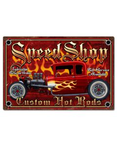 Speedshop Vintage Sign, Other, Metal Sign, Wall Art, 24 X 16 Inches