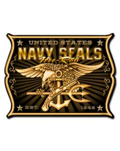 Navy Seals Vintage Sign, Other, Metal Sign, Wall Art, 19 X 14 Inches