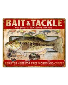 Bait & Tackle Vintage Sign, Other, Metal Sign, Wall Art, 30 X 23 Inches
