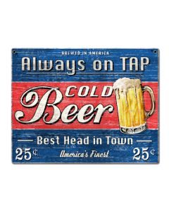 Beer Old Plywood Vintage Sign, Man Cave, Metal Sign, Wall Art, 16 X 12 Inches