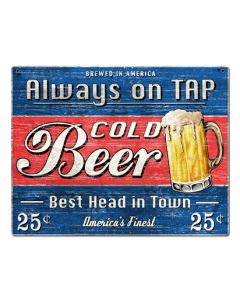 Beer Old Plywood Vintage Sign, Man Cave, Metal Sign, Wall Art, 24 X 18 Inches