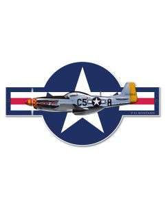 P-51 Mustang Vintage Sign, Other, Metal Sign, Wall Art, 18 X 10 Inches