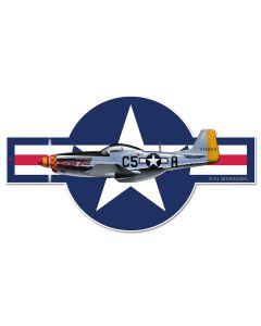 P-51 Mustang Vintage Sign, Other, Metal Sign, Wall Art, 30 X 17 Inches