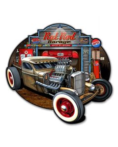 Rat Rod Garage Vintage Sign, Other, Metal Sign, Wall Art, 14 X 14 Inches