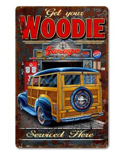 Woodie Vintage Sign, Other, Metal Sign, Wall Art, 12 X 18 Inches