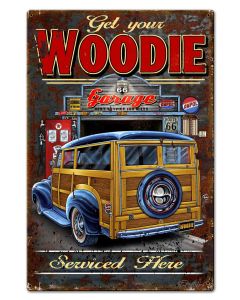 Woodie Vintage Sign, Other, Metal Sign, Wall Art, 20 X 30 Inches