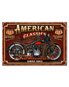 American Classic Vintage Sign, Other, Metal Sign, Wall Art, 30 X 20 Inches