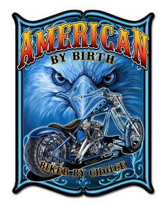 American By Birth Vintage Sign, Other, Metal Sign, Wall Art, 12 X 16 Inches