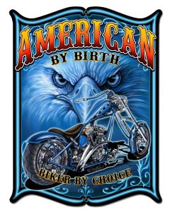 American By Birth Vintage Sign, Other, Metal Sign, Wall Art, 14 X 18 Inches