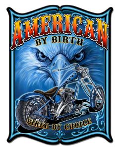 American By Birth Vintage Sign, Other, Metal Sign, Wall Art, 18 X 24 Inches