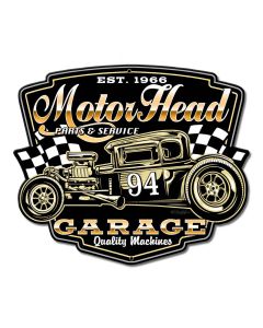Motor Head Garage Vintage Sign, Other, Metal Sign, Wall Art, 12 X 10 Inches