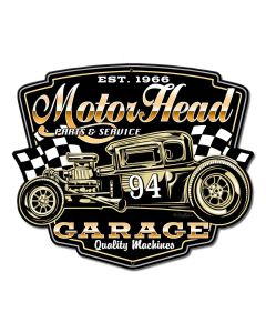 Motor Head Garage Vintage Sign, Other, Metal Sign, Wall Art, 14 X 12 Inches