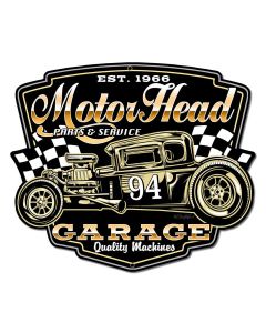 Motor Head Garage Vintage Sign, Other, Metal Sign, Wall Art, 18 X 16 Inches